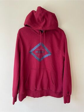 Hurley Men's Burgundy Hoodie with Logo